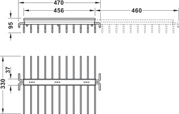 Trouser rack, Extending, for 11 pairs of trousers
