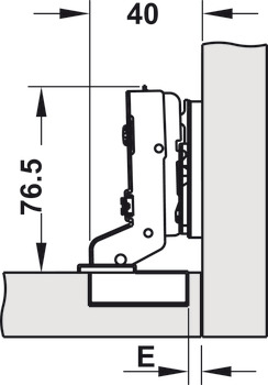 Concealed hinge, Metalla SM 98°, for thick door, inset mounting