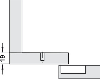 Concealed hinge, Häfele Metalla 510 A/SM 110°, for long blind corners