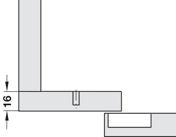 Concealed hinge, Häfele Metalla 510 A/SM 110°, for long blind corners
