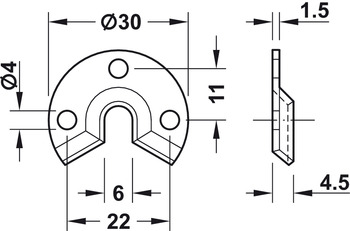 Hook-in connector, for wall mounting