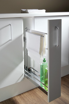 Towel rail front pull-out, Kesseböhmer No. 15, full extension with soft and self closing mechanism
