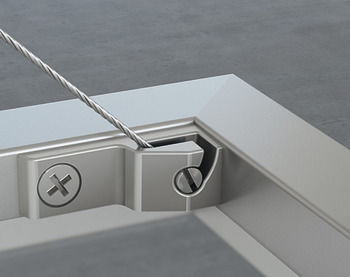 front fixing brackets, for Aventos HK-S (Tip-On) stay flap fitting, for narrow aluminium frames