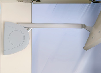 Double flap lift-up fitting, Häfele Senso, for 2-piece flaps with division 1:1