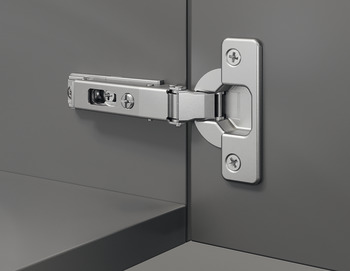 Concealed hinge, Häfele Duomatic 94°, for thick doors and profile doors up to 35 mm, half overlay mounting/twin mounting