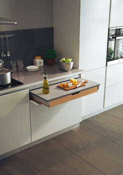 Pull out worktop, for cabinet installation, load bearing capacity 40 kg