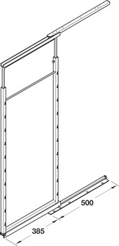 Wire hanging baskets, for pull-out pantry set, 40 kg loading