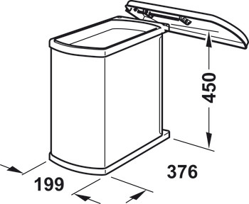 Single waste bin, 18 litres, Hailo Uno, model 3418-00