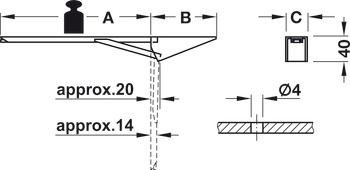 Bracket, For table extension, folding