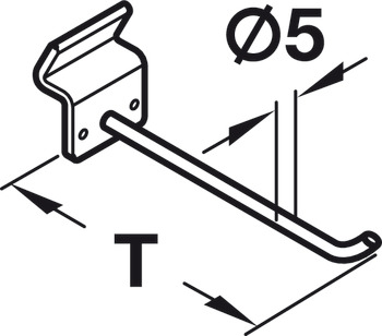 Duct clamp, Deko-Wall 88, with inclined pin