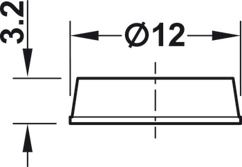 Door buffer, DB121, Self-adhesive, Round, Ø 12 mm, height 3.2 mm