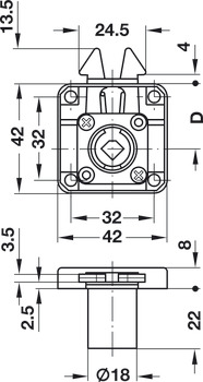 Roller shutter rim lock, Symo, backset 24.5 mm