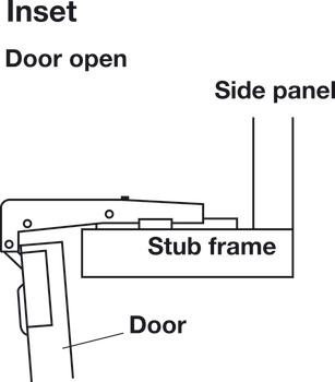 Concealed hinge, Häfele Duomatic 94°, for standard blind corners