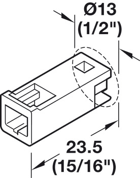 Extension lead, Häfele Loox5, 2-pol. (monochrom)