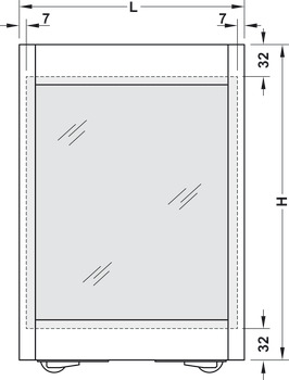 Sliding door fitting, Slido D-Line43 80N, frame door for glass and wooden panel