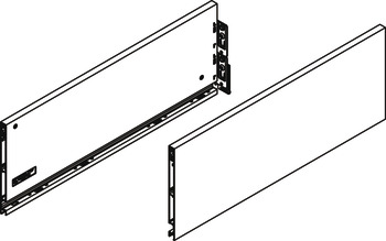 Drawer sides, Vionaro, height 185 mm, steel