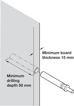 Soft closing mechanism for doors, Smove, for installation in side panels opposite the hinge side