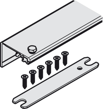 Connector connecting profile, 2-piece set, for 1 pivot sliding door