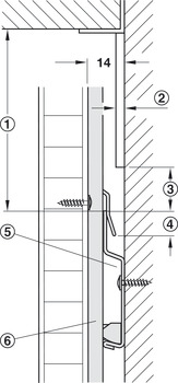 Hook-in profile, panel mounting system, horizontal