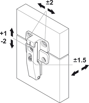 Connecting hinge, for Häfele Free fold short