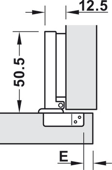 Concealed hinge, Häfele Metalla 100 Mini A 95°, full overlay mounting