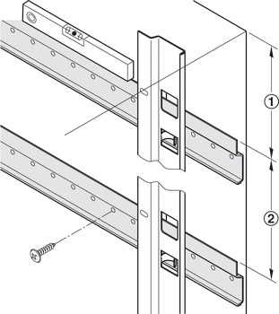 Hook-in profile, panel installation system, vertical