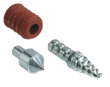 Two-piece dowel connector, for press fitting, for drilling depth 12.5/13.5 mm
