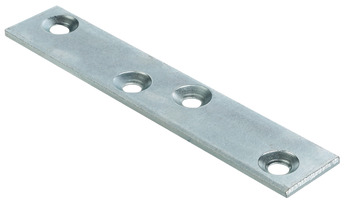 Connecting plates, Steel, with 4 screw holes