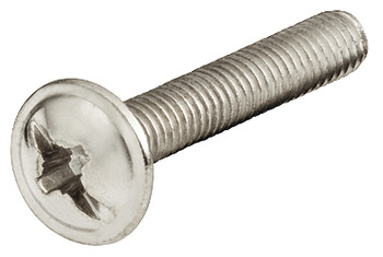 Threaded screw, Flat head, M4 combination cross slot, head Ø 10 mm, zinc plated