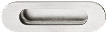 Inset handle, Stainless steel, oval