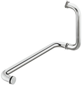 Shower door handle with towel rail, Round