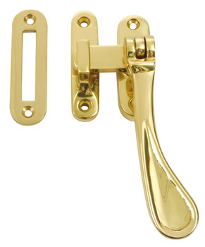 Casement Fastener, with Mortice and Hook Plates, Reversible, Brass