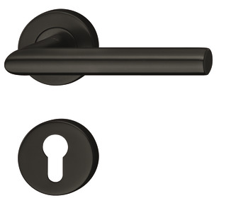 Door handle set, Stainless steel, Startec, model LDH 2171, black, PVD coated